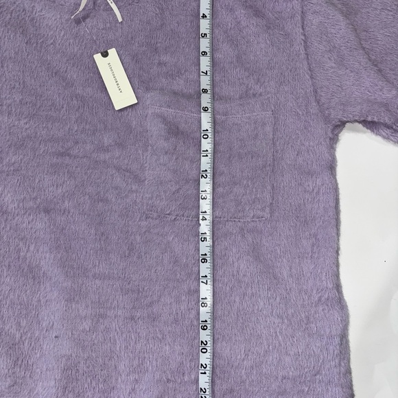 Anthropologie Women’s Lilac Fluffy Knit Short Sleeve Sweater Top Size M NWT - Picture 9 of 10